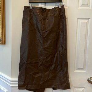 Gorgeous Colette faux leather maxi skirt by Maeve/Anthropologie. Size XL brown